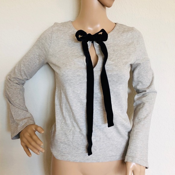 J. Crew Tops - ❗️sale J.crew tie front gray crew neck top xxs